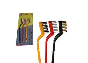 Kit com 3 escovas de aço