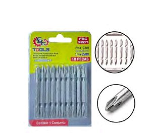 Kit com 10 peças ponteira bits dupla para furadeira