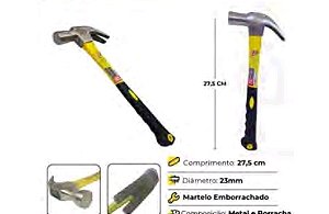 Martelo com cabo de borracha