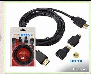 Cabo HDMI com adaptador