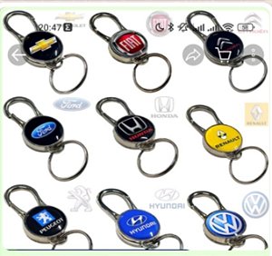 Chaveiro de metal de marcas de carro