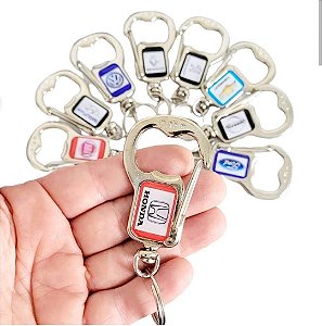Chaveiro de metal abridor de garrafa