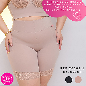 Short Modelador com Renda e 4 Barbatanas Plus Size