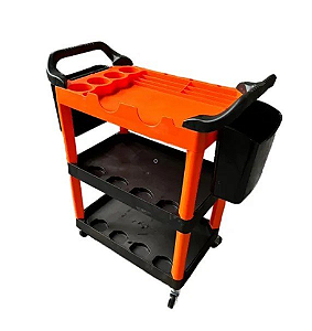 Carrinho Storage Detail Preto e Laranja Com 2 Cestos Kers