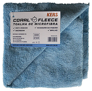 Toalha de Microfibra Super Macia Coral Fleece 40x40cm 550Gsm Azul Sem Borda