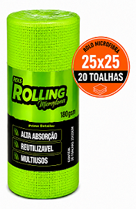 Rolo De Microfibra 180 Gsm 20un 25x25cm Reks Kers