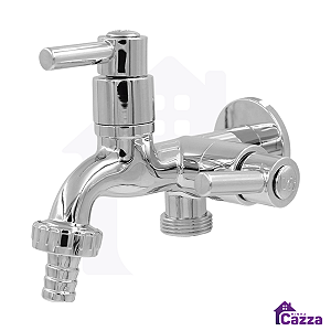 Torneira de Parede Tanque e Maquina Lavar 2 Saídas ABS Cromado