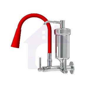 Torneira Cozinha Com filtro Parede Tubo Cone Colorido Vermelho Flexível Gourmet COD-1160-7