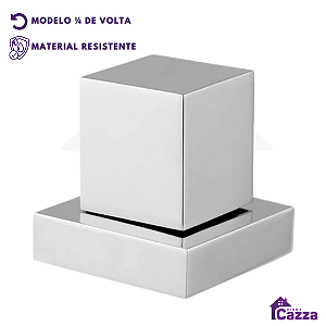 Acabamento Cromado Quadrado Para Registro de Chuveiro Padrão 16 estrias 1/2, 3/4 Geral Banheiro