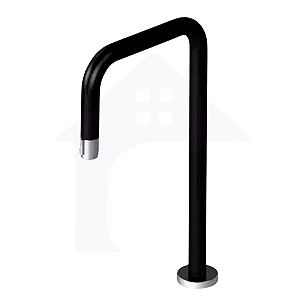 Torneira Bica Alta Preto Inox Quadrada Bancada COD-1161-0