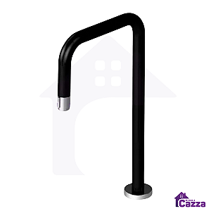 Torneira De Cozinha Bancada Bica Alta Preto Inox Quadrada