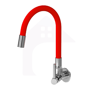 Torneira Flexível Vermelho Parede 1/4v COD-1140-8