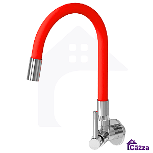 Torneira De Cozinha Slim Flexível Parede Vermelha 1/4 De Volta