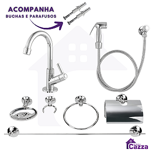 Combo Acessórios - 1 Torneira + 1 Kit Stander + 1 Ducha Higiênica