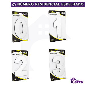 Números e Letras Residencial em Aluminio Composto Cor Espelhado 12 cm altura