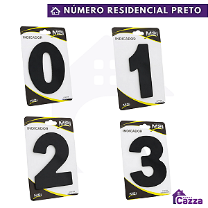 Números e Letras Residencial em Aluminio Composto Cor Preto 12 cm altura
