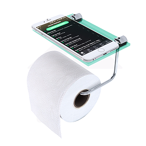 Papeleira Porta Papel Higiênico Com Prateleira Vidro Para Celular ou Decoração - COD-133