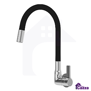 Torneira De Cozinha Slim Flexível Parede Preta 1/4 De Volta