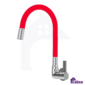 Torneira De Cozinha Slim Flexível Parede Vermelha 1/4 De Volta
