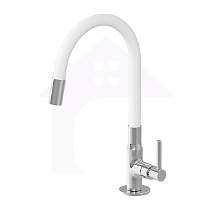 Torneira Flexível Gourmet Bancada Branca Luxo 1/4v cod 1129-8