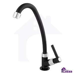 Torneira De Banheiro Bica Móvel Bancada Preta ABS 1/4 De Volta