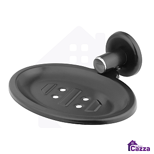 Saboneteira Inox Preto Fosco Parede com Fixação dupla