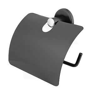 Papeleira Preto Fosco Parede Inox cod 24
