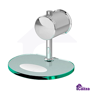 Saboneteira de Vidro Temperado 8 Mm luxo Redonda Dupla Fixação