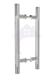 Puxador Duplo Aluminio Porta Pivotante ou Madeira ou Vidro Tubular