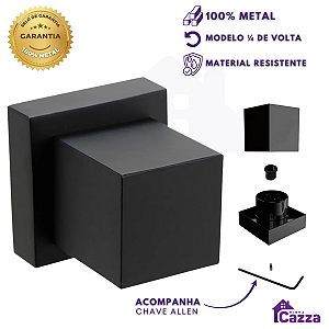 Acabamento Quadrado De Metal Para Registro Pressão Gaveta Preto