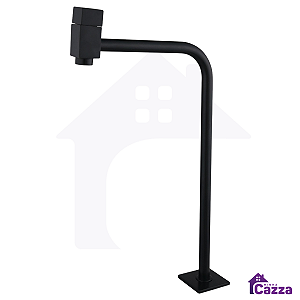 Torneira De Banheiro Lavatório Baixa 90° Cano Quadrado Preto Fosco