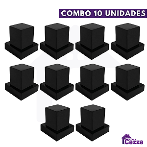 Kit 10 Acabamento Quadrado ABS Para Registro 1/2, 3/4 Preto