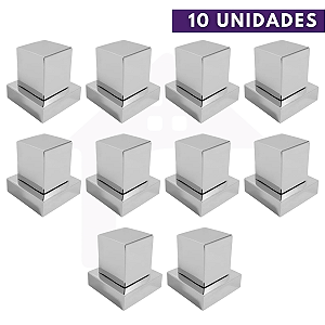Kit 10 Acabamento Quadrado ABS Para Registro 1/2, 3/4 Cromado