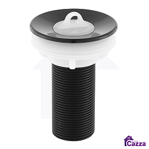 Válvula Ralo de Pia de Banheiro Lavabo Preta 7/8 ABS