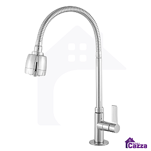 Torneira De Cozinha Bancada Flexível 1/4 de Volta Cromada ABS 2 Jatos