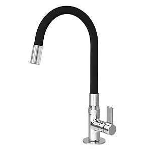Torneira Gourmet de Cozinha Bancada Flexível Mesa Preta Black COD-1153-7