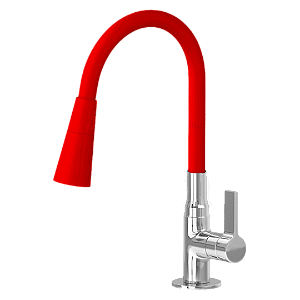 Torneira Para Cozinha Flexivel Silicone Gourmet Vermelha Bancada COD-1125-8