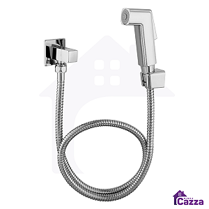 Ducha Higiênica Inox Quadrado Cromado 1/4 Volta Registro Metal