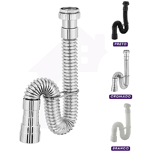 Sifão Universal Extensivo Sanfonado ajustável Pia/Tanque/Lavatório