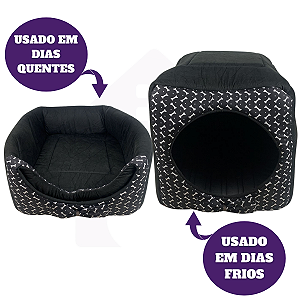 Cama Toca Iglu 3 em 1 para Cachorro e Gato Tamanho EXTRA GGG