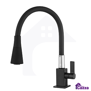 Torneira Gourmet Cozinha Preta Bancada Mesa Pia Cano Flexível 1/4 de volta Black Torneira