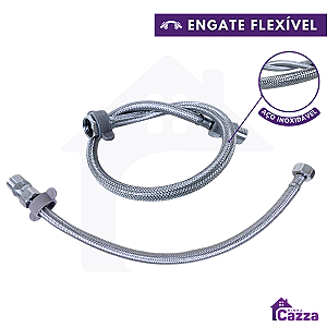 Engate Flexível Trançado para Torneira ou Caixa Acoplada Inox Cromado 40 e 60 Cm