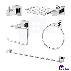 Kit de Acessórios para Banheiro Metal Inox ALTO PADRAO Qualidade KIT LUXUOSO