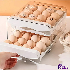 Organizador Porta Ovos Organizador de Geladeira Multiuso Fruta Legume Ovo Tempero Bandeja e Tampa Acrílico