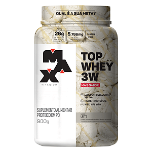 TOP WHEY 3W MAX TITANIUM 900G LEITE