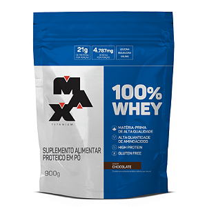 WHEY 100% MAX TITANIUM REFIL 900G CHOCOLATE