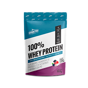 100% WHEY PROTEIN SHARK PRO REFIL 900G IOGURTE COM FRUTAS VERMELHAS