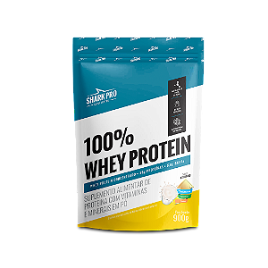 100% WHEY PROTEIN SHARK PRO REFIL 900G LEITINHO