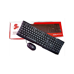 Kit Teclado Multimídia e mouse Usb Abnt2 Office 5+ KC-500
