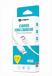 Cabo Sumexr Usb Type C 1m 2.4A - Branco